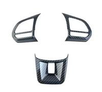 Autopartes 3 Piezas De Cubierta De Botón Interior Del Volante Del Coche, Pegatina De Fibra De Carbono Para Decoración Interior Para MG5 MG6 MG HS ZS