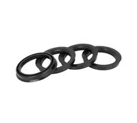 autopartes 4 piezas de plástico for coche, de 72,6 mm de diámetro exterior a 57,1 mm de diámetro interior, anillos centrales de cubo, espaciadores, color negro(73.1-60.1mm)