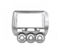 Autopartes Kit De Marco De Plástico para Panel De Instrumentos para Radio De Coche para Jazz 2002-2008(Plata,LHD)