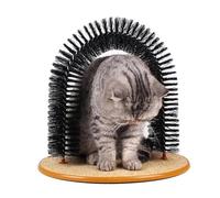 Autopeluquero Para Gatos - PVC Hierro 36x29x35cm | Masajeador Con Cepillo De Aseo Para Gatos | Contenedor Interactivo De Auto-aseo Con Almohadilla Para Rascar, Cepillo Para Rascar La Cara Y