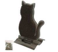 Autopeluquero y masajeador para gatos |Cepillo de esquina para muda y cuidado |Cepillo para mascotas montado en la pared para gatitos/perros pequeños |Incluye hierba gatera y base