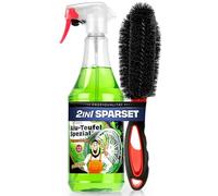 autopflege Juego de limpieza de llantas de aluminio Tuga Teufel especial para llantas de gel de 1 l + cepillo para llantas, juego de limpiador de llantas de aleación con cepillo para el cuidado