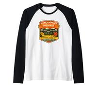 Autopista Kancamagus Carretera panorámica de Nuevo Hampshire Camiseta Manga Raglan