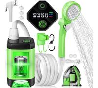 AUTOPkio Ducha Portatil Camping, Duchas Acampada Mejorada con Bomba IPX7 Impermeable & Batería 4500mAh Recargable para Senderismo, Lavado Autos, Baño Mascotas