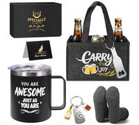 AUTOPkio Regalo Hombre Navidad, Cerveza Regalos Original, Padre Novio Marido Hermano Set Regalo Hombre Incluye Taza Termica Cumpleaños, Día del Padre, San Valentín