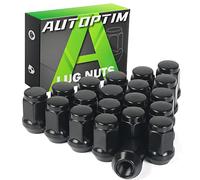 AUTOPTIM Tuercas de llanta de 1/2-20 - Repuesto para Jeep Wrangler JK 1987-2018, Liberty 2002-2012, Grand Cherokee 1993-2010, negro hexagonal de 19 mm de alto, tuercas de rueda de extremo cerrado de