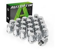 AUTOPTIM Tuercas de llanta M12 x 1.5 - Repuesto para Toyota 4Runner 1984-2023, Tacoma 1995-2022, Tundra 2000-2006, tuercas hexagonales cromadas sólidas de una sola pieza (24 piezas)