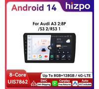 Autoradio 9 " Hizpo Android14 para Audi A3 8P 2003 - 2013 UIS7862 Multimedia RDS DSP CarPlay 4G BT navegación GPS SWC 360CAM P3CP (4Core 2G 64G)