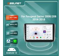 Autoradio Android 14 de 8 núcleos para Peugeot 2008 208 Series 2014-2018 reproductor multimedia de coche de Snapdragon 6115 GPS estéreo 360 QS8 AHD2 AI