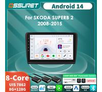 Autoradio Android Carplay de 10,1 pulgadas para SKODA SUPERB 2 2008-2015 reproductor Multimedia de coche GPS pantalla inteligente 2din 360 unidad principal de leva 10.33inch S8