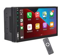 Autoradio Bluetooth Compatible for Carplay inalámbrico Android Auto Doble Din Pantalla táctil de 7 pulgadas Soporte de radio de coche FM AUX IN SWC USB Tarjeta TF Mirror Link para Android/iOS