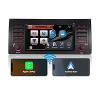 Autoradio DSP para BMW Serie 5 E39 M5 X5 Radio Pantalla con Carplay inalámbrico Integrado y Android Auto inalámbrico Navi mandos en el Volante Subwoofer EQ Bluetooth 1080P táctil IPS Radio Am FM RDS