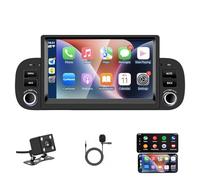 Autoradio Fiat Panda 2013-2020 con Android Auto y CarPlay Inalámbrico, 7" Pantall Radio Coche Bluetooth Estéreo iOS Android con FM GPS Navegación USB Cámara Trasera Mic Reproductor Multimedia
