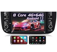 Autoradio para Fiat Punto EVO 2010-2017 con Android 13 carplay, para Fiat Linea 2012-2015 1DIN Stereo 6.2 Pulgadas 8-Core 64 Go ROM 4 Go Soporte 4G/NAVI/GPS/WiFi/BT/Radio/TPMS/FM/USB/Dab