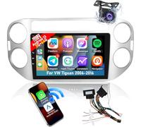 Autoradio para VW Tiguan 2006-2016 - Pantalla Táctil HD de 9 Pulgadas Android 13 Radio Coche - Inalámbrico Carplay y Android Auto/HiFi Sound/GPS Navi, WiFi, SWC + AHD Cámara de Seguridad + Canbus