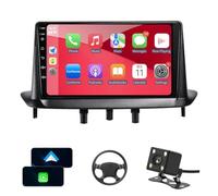 Autoradio Renault Megane 3 2009-2014 con Android Auto y CarPlay Inalámbrico 9" Pantall Radio Coche Bluetooth Estéreo iOS Android con FM GPS Navegación USB Cámara Trasera Reproductor Multimedia