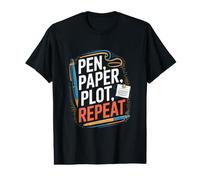 Autores Poetas Literatura Escritor Pluma Papel Trama Repetir Camiseta gráfica económica