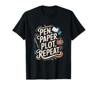 Autores Poetas Literatura Escritor Pluma Papel Trama Repetir Camiseta gráfica económica