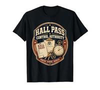 Autoridad de Control de pases de Pasillo Camiseta gráfica económica, Hombre, Negro, M