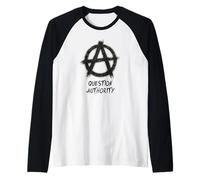 "Autoridad de preguntas", punks, punk-rock, anarquía Camiseta Manga Raglan