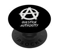 "Autoridad de preguntas", punks, punk-rock, anarquía PopSockets PopGrip Adhesivo