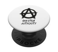 "Autoridad de preguntas", punks, punk-rock, anarquía PopSockets PopGrip Adhesivo
