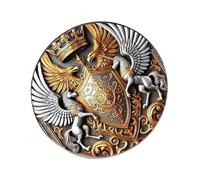 Autoridad y símbolo de sueño, pin gótico de doble cabeza con brillo dorado, versátil pin de solapa para trajes, broche dorado