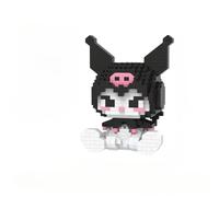 (Autorizado) 1 pieza Sanrio Mini Bloque Decorativo Muñeca Sentada Kitty&Kuromi de Bloque Lindo Juguete de Montaje DIY Decoración de Escritorio Regalo de y Festivos para la Mejor de una Niña