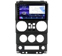 Autorradio Android 15 de 9 Pulgadas Doble DIN para Jeep Wrangler JK 2008-2010, con CarPlay, cámara Trasera, Control del Volante, Bluetooth, GPS, Radio FM, WiFi (A,H8 8G+256G)