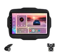 Autorradio Android para Jeep Renegade 2014-2018 Pantalla Táctil Android Auto CarPlay Música Inalámbrica Bluetooth FM/Am/RDS/DSP/Wi-Fi/GPS/ADAS DVR/Ventilador de Refrigeración(V400)