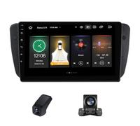 Autorradio Doble DIN con Bluetooth para Seat Ibiza 6J IV (2008-2015), Pantalla táctil de 9", CarPlay y Android Auto inalámbricos, Radio FM, cámara de visión Trasera y Control en el Volante (C20Pro)