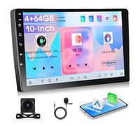 Autorradio para Coche Motorsi de 8 Núcleos con Android 1,8 GHz iOS CarPlay 2 DIN 4+64G Pantalla Táctil IPS de 10'' Estéreo GPS Bluetooth 5.1 DSP Compatible con Dab+,Cámara de Visión Trasera AHD y Mic