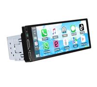 Autorradio Podofo 1 DIN con Carplay y Android Auto, Pantalla Táctil HD de 6,86'' Estéreo para coche, Bluetooth 5.0, Retroiluminación Colorida,FM,Ecualizador,AUX,USB,Tarjeta TF y Cámara de Marcha Atrás