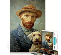 Autorretrato con Perro, Rompecabezas de 1000 Piezas para Adultos, Juguete cognitivo, Divertido, para armar Juntos, Pieza de colección de Arte (38x52cm)