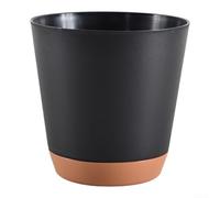 Autorriego para interiores con indicador y capilar para apoyar la salud de las plantas con mínima intervención (negro, 15,3 cm)