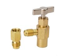 Autosellante R1234yf - Grifo de aire acondicionado con rosca de 1/2 ACME a la izquierda y conector macho SAE de 1/4 para adaptador de ajuste de modernización de sistema de CA automotriz