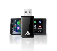 AutoSky Adaptador inalámbrico Carplay y Android Auto - Transforma a Carplay inalámbrico o Android Auto - Plug & Play - Coches Desde 2016 - Diseño Compacto Acabado de Piano