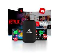 AutoSky CarPlay inalámbrico y Android Auto AI Box Lite Plus 2.0 para Coches CarPlay con Cable de fábrica 2024, Compatible con Netflix y Youtube, Go Wireless CarPlay y Android Auto. Requiere CarPlay