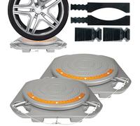 AutoSolo Platos Giratorios de Alineación - Herramienta Económica de 4 Toneladas, Dial de Latón, Kit de Alineación DIY con Accesorios (Par)
