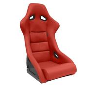 AutoStyle - Asiento deportivo BS1 de piel sintética color rojo, respaldo de fibra de vidrio no reclinable, incluye correderas