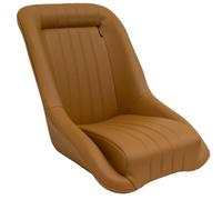 AutoStyle - Asiento deportivo Classic de piel sintética color beige, respaldo no reclinable, incluye correderas