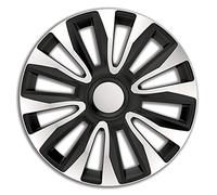 AutoStyle Juego de 4 Tapacubos Avalone 15 pulgadas Plateado/Negro