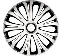 AutoStyle Juego de 4 Tapacubos Avera 14 Pulgadas Plateado/Negro