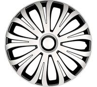 AutoStyle Juego de 4 Tapacubos Avera 15 Pulgadas Plateado/Negro