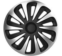 AutoStyle Juego de 4 Tapacubos Caliber 17 Pulgadas Plateado/Look Carbono Negro