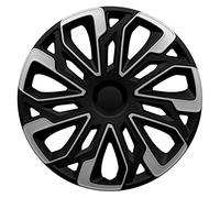 AutoStyle Juego de 4 Tapacubos Estoril 16 Pulgadas Plateado/Negro