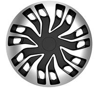AutoStyle Juego de 4 Tapacubos Fast-VAN 16 pulgadas Plateado/Negro (esférico)
