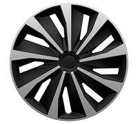 AutoStyle Tapacubos 13" pulgada Kit negro/plata Embelecedores De Rueda Juego de tapacubos PP 5393SB