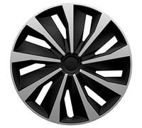 AutoStyle Juego de 4 Tapacubos Grip 15 Pulgadas Plateado/Negro