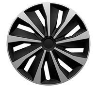 AutoStyle Juego de 4 Tapacubos Grip 16 Pulgadas Plateado/Negro